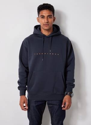 Hanorac cu glugă buzunare mâneci lungi albastru JACK & JONES bărbat