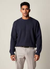 Pulover elasticitate mâneci lungi albastru JACK & JONES bărbat
