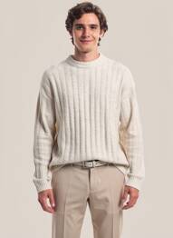 Pulover elasticitate mâneci lungi bej JACK & JONES bărbat
