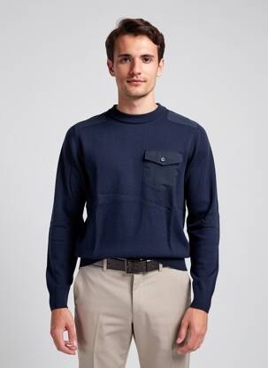 Pulover elasticitate mâneci lungi albastru JACK & JONES bărbat