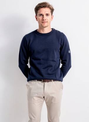 Pulover elasticitate mâneci lungi albastru JACK & JONES bărbat
