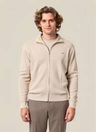 Vestă cu mâneci lungi plasă fină bej JACK & JONES bărbat