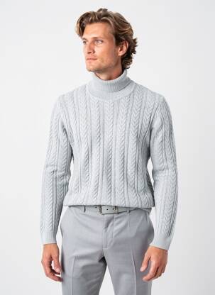Pulover cu guler înalt elasticitate mâneci lungi gri JACK & JONES bărbat