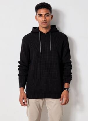 Pulover guler rotund mâneci lungi negru JACK & JONES bărbat