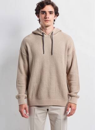 Pulover guler rotund mâneci lungi bej JACK & JONES bărbat