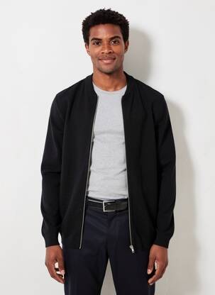 Vestă cu mâneci lungi guler în v negru JACK & JONES bărbat