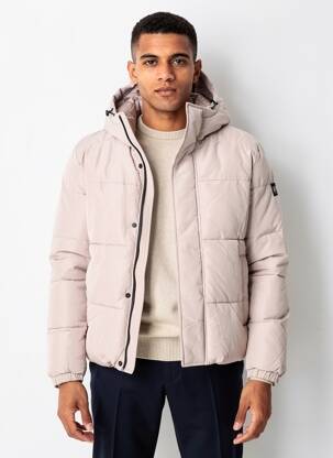 Geacă matlasată buzunare cu glugă bej JACK & JONES bărbat