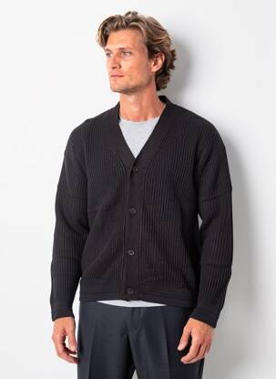 Vestă cu mâneci lungi guler în v negru JACK & JONES bărbat