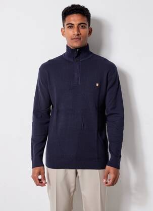 Pulover elasticitate mâneci lungi albastru JACK & JONES bărbat