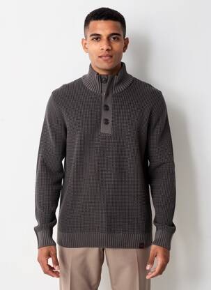 Pulover elasticitate mâneci lungi gri JACK & JONES bărbat