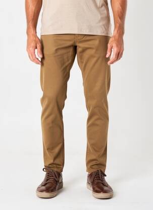 Pantalon slim țesătură poplin mărime normală maro BARMAS bărbat