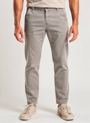 Pantalon slim țesătură poplin mărime normală gri BARMAS bărbat