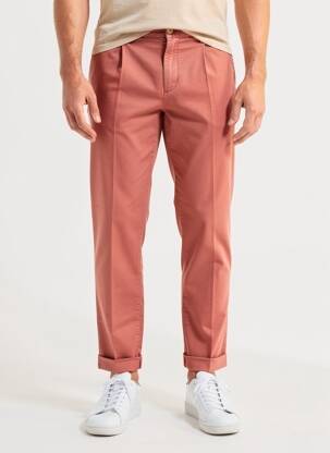 Pantalon chino țesătură poplin mărime normală portocalie BARMAS bărbat