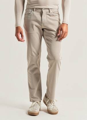 Pantalon slim închidere cu fermoar sub clapetă cu nasturi bej BARMAS bărbat