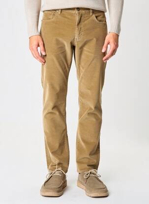 Pantalon slim închidere cu fermoar sub clapetă cu nasturi bej BARMAS bărbat
