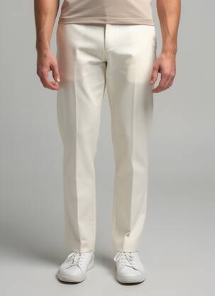 Pantalon slim închidere cu fermoar sub clapetă cu nasturi bej BARMAS bărbat