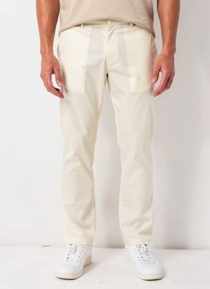 Pantalon slim închidere cu fermoar sub clapetă cu cârlig bej BARMAS bărbat