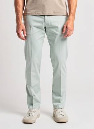 Pantalon slim închidere cu fermoar sub clapetă cu nasturi verde BARMAS bărbat