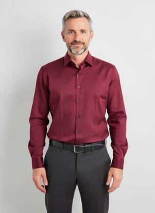 Cămașă cu mâneci lungi croială cambrată roșu DESOTO bărbat