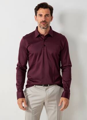 Polo mâneci lungi mâneci lungi roșu DESOTO bărbat