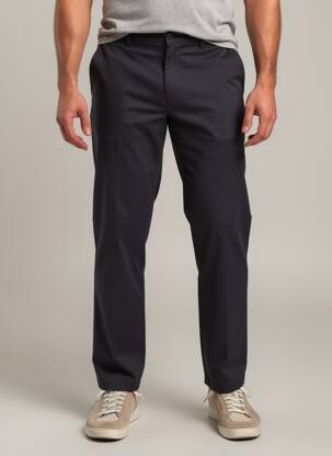 Pantalon chino țesătură poplin mărime normală negru MEYER bărbat