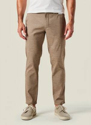 Pantalon chino țesătură melanj mărime normală maro M5 BY MEYER bărbat