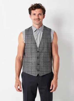 Vestă fără mâneci bi-materie gri CC COLLECTION bărbat
