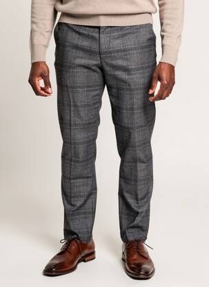 Pantalon chino imprimeu imprimeu prinț de wales mărime normală gri MMX bărbat
