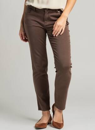 Pantalon slim țesătură poplin mărime normală maro COUTURIST femeie