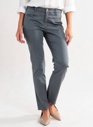 Pantalon slim țesătură poplin mărime normală gri COUTURIST femeie