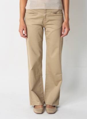 Pantalon drept țesătură poplin talie înaltă maro COUTURIST femeie
