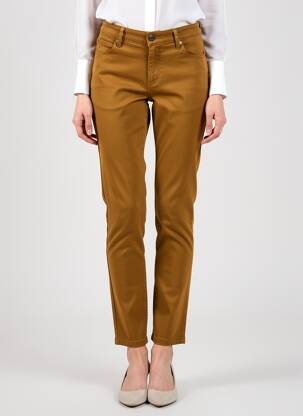Pantalon slim țesătură poplin mărime normală galben COUTURIST femeie
