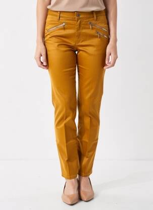 Pantalon slim buzunare galben COUTURIST femeie
