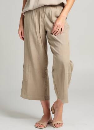Pantalon 7/8 țesătură poplin mărime normală maro COUTURIST femeie