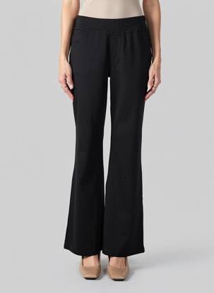 Pantalon evazat elasticitate talie înaltă negru BASE LEVEL femeie