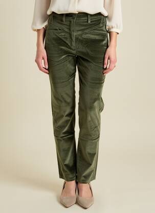 Pantalon slim elasticitate talie înaltă verde COUTURIST femeie