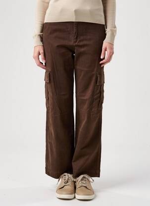 Pantalon cargo țesătură poplin mărime normală maro COUTURIST femeie