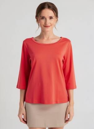 Tricou mâneci 3/4 mâneci 3/4 roșu IMITZ femeie