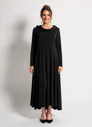 Rochie lungă mâneci lungi mâneci lungi negru MAT. femeie