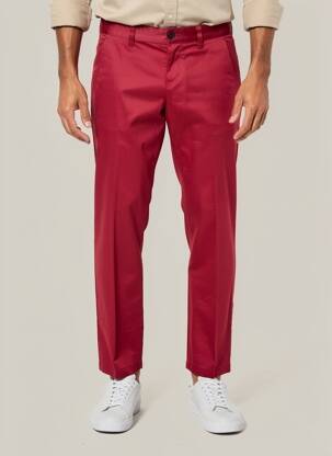 Pantalon chino țesătură poplin mărime normală roșu ALBERTO bărbat
