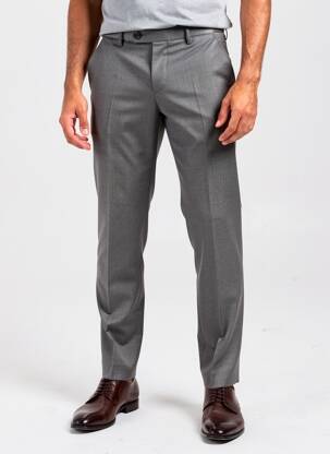 Pantalon slim țesătură melanj mărime normală gri ALBERTO bărbat