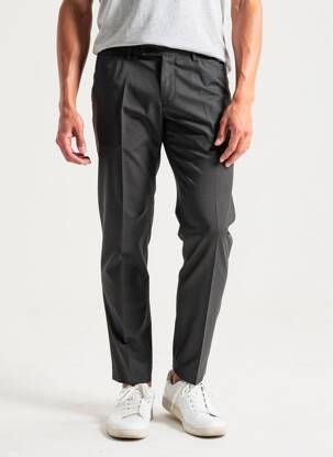 Pantalon slim țesătură poplin mărime normală negru ALBERTO bărbat