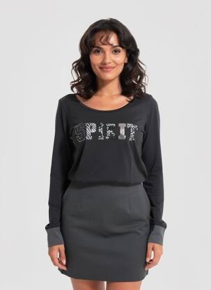 Tricou mâneci lungi mâneci lungi negru KALAI femeie