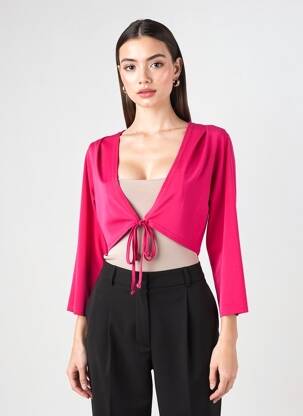 Bolero mâneci lungi roz TELMAIL femeie