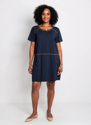 Rochie scurtă mâneci scurte mâneci scurte albastru LE PETIT BAIGNEUR femeie