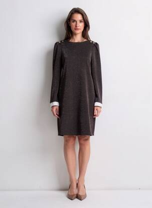 Rochie scurtă mâneci lungi mâneci lungi negru EMA BLUE'S femeie