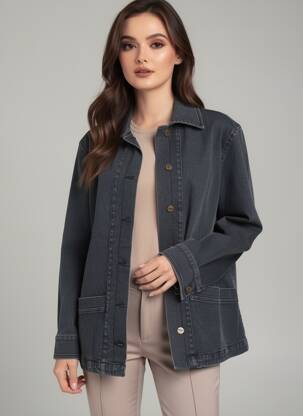 Jachete casual croială dreaptă gri COUTURIST femeie
