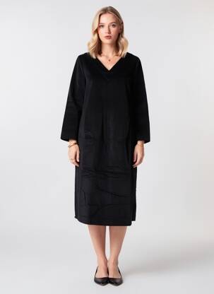 Rochie midi mâneci 3/4 mâneci 3/4 negru COUTURIST femeie