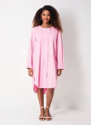 Rochie midi mâneci lungi mâneci lungi roz COUTURIST femeie
