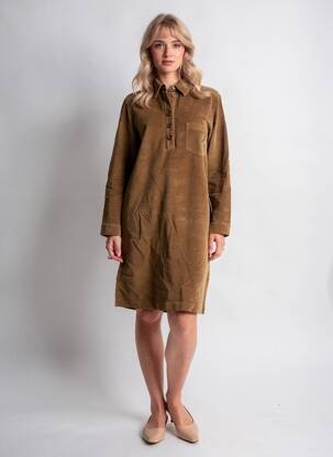 Rochie midi mâneci lungi mâneci lungi maro COUTURIST femeie